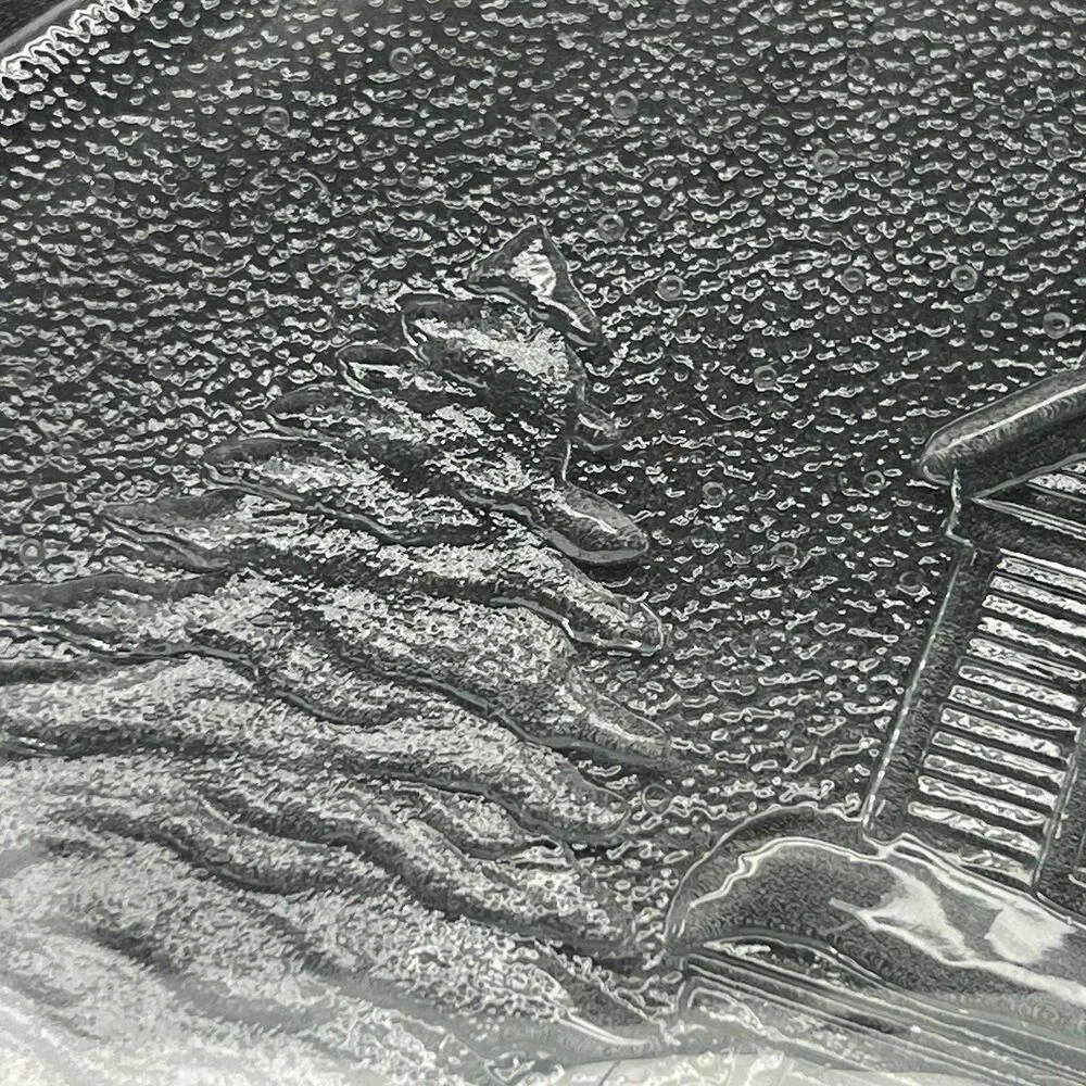 Libbey Christmas Holiday Etched Serving Platter  12 Snow Sleigh Ride Vintage